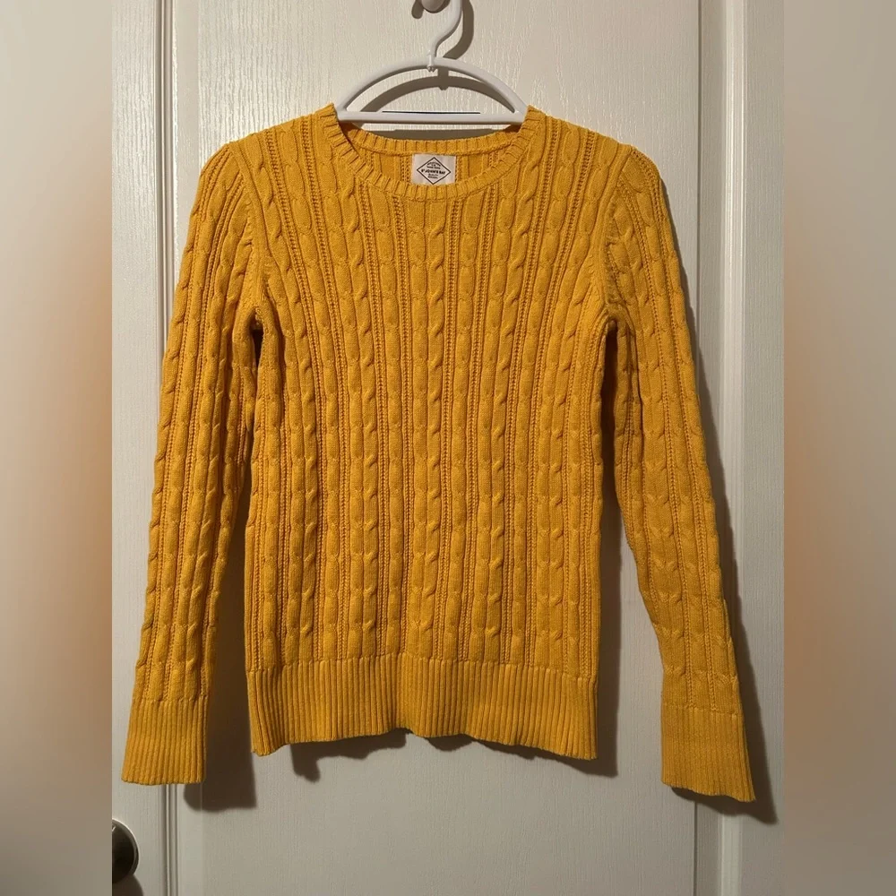 NWOT St. John's Bay Yellow Cable Knit Sweater - Picture 1 of 4